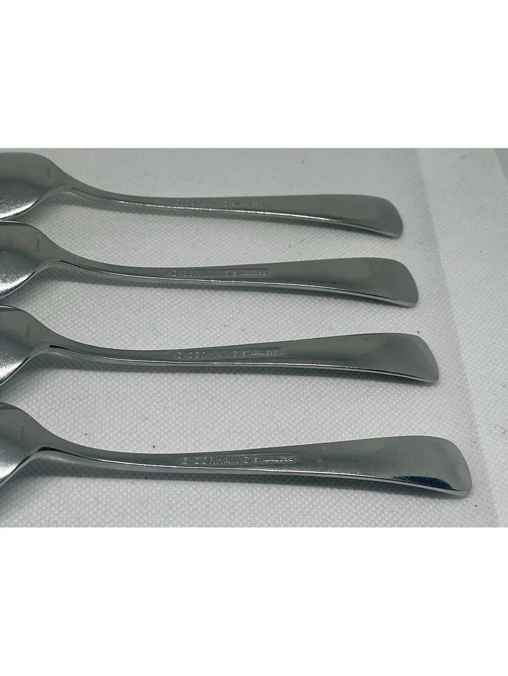 (4) Gorham STEPHANIE Glossy Stainless China Teaspoon Lot~ 6.25”